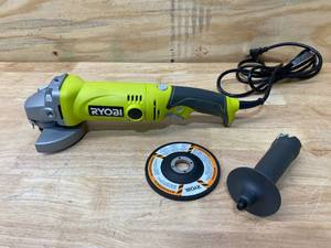 lot 66 image: RYOBI 7.5 Amp 4.5 in. Corded Angle Grinder