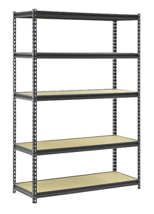 lot 81 image: EDSAL 72 in. H x 48 in. W x 18 in. D 5-Shelf Steel Shelving Unit in Black