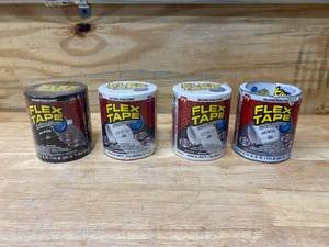 lot 108 image: FLEX TAPE Lot of 4 Rolls of-  4 in. x 5 ft. Strong Rubberized Waterproof Tape (various colors)