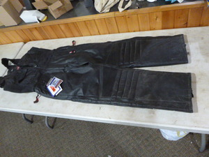 lot 38 image: DuraTrak Womens Black Leather Bib Snowmobile Pants