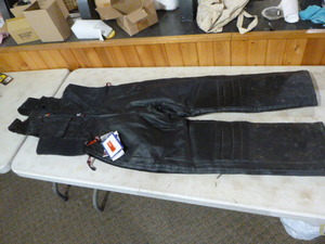 lot 39 image: DuraTrak Womens Black Leather Bib Snowmobile Pants