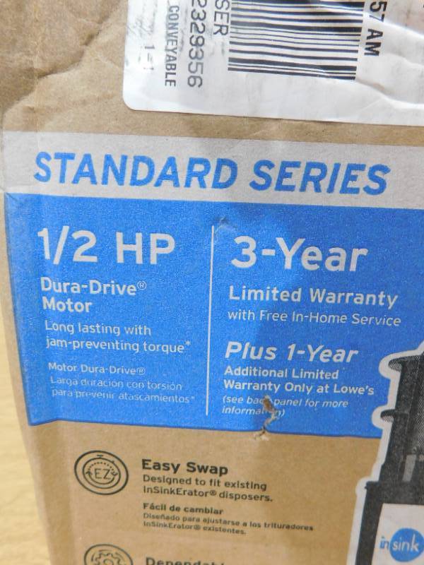 lot 105 image: InSinkErator Badger 5XL Non-corded 12-HP Continuous Feed Garbage Disposal