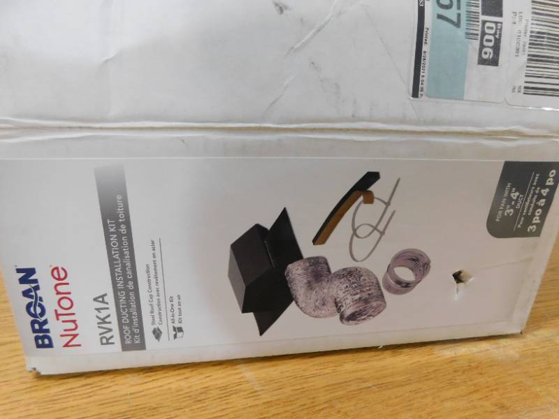 lot 136 image: Broan-NuTone 3 in. to 4 in. Roof Vent Kit for Round Duct Steel in Black