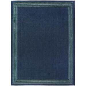 lot 78 image: Hampton Bay Multi Border NavyAqua 8 ft. x 10 ft. IndoorOutdoor Area Rug