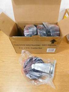 lot 15 image: Husky 5 in. Black PP Caster Kit for Ready-to-Assemble Steel Garage Base Cabinets