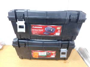 lot 24 image: (2) Husky 24 in. Tool Box in Black