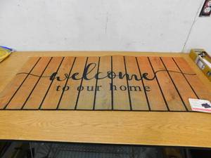 lot 53 image: StyleWell Wood Slates Welcome 20 in. x 47 in. Door Mat