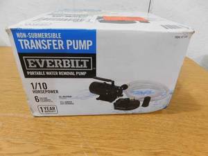 lot 83 image: Everbilt 110 HP Non-Submersible Self-Priming Transfer Pump