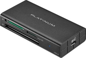 Platinum - USB 3.2 Gen 1 SD, microSD, CF 3 Slot Memory Card Reader - Black
