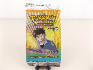lot 1 image: Factory Sealed Pokemon Gym Heroes 1st Edition Booster Pack Brock Art