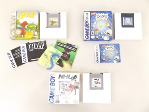 lot 24 image: Lot of 3 Gameboy Golf, Rugrats, NHL 96 Games wOriginal Boxes, Papers, Inserts