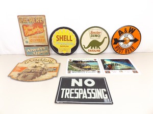 lot 41 image: Lot of Misc Vintage etc. Metal Litho Signs