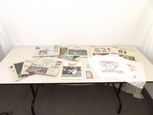 lot 44 image: Lot of Misc Minnesota Sports Memorabilia, Homer Hankies, News Papers, etc.