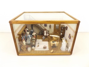 lot 51 image: Large Hand Made Encased Sewing Parlor Diorama wAccess Panel