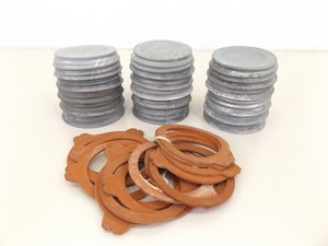 lot 74 image: Lot of Antique Ball Mason Jar Zinc Lids