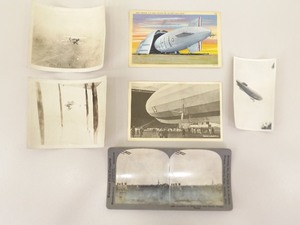 lot 85 image: WOW Collection of Antique Aviation PhotosPostcards Stunt Bi-Plane, Zepplin, etc.