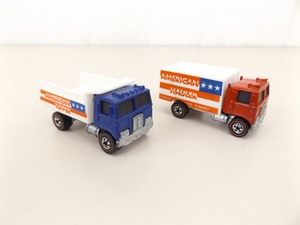 lot 102 image: 2 Original MINT Hot Wheels Redlines American TipperHauler Variations