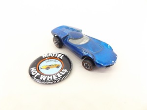 lot 130 image: Original Hot Wheels Redline Blue Turbofire wMetal Button