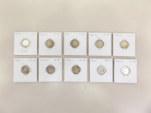 lot 191 image: 10 Silver 1960 - 1964 Roosevelt Dimes