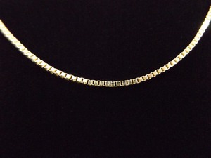 lot 153 image: .925 Sterling Silver Thicker Box Link Vermeil 23.5 Necklace