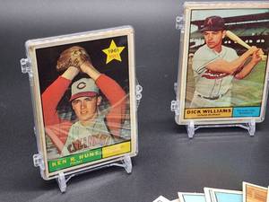 lot 18 image: 40 Assorted 1961 Topps Baseball Cards in (4) ten Card Count Plastic Holders