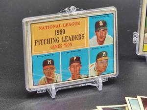 lot 15 image: 40 Assorted 1961 Topps Baseball Cards in (4) ten Card Count Plastic Holders