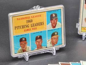 lot 46 image: 40 Assorted 1961 Topps Baseball Cards in (4) ten Card Count Plastic Holders