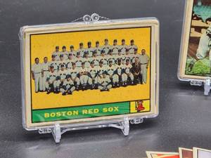 lot 49 image: 40 Assorted 1961 Topps Baseball Cards in (4) ten Card Count Plastic Holders