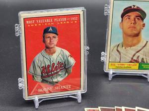 lot 58 image: 40 Assorted 1961 Topps Baseball Cards in (4) ten Card Count Plastic Holders