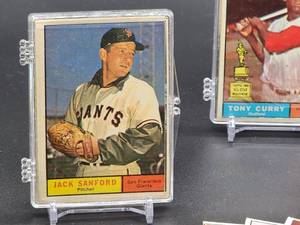 lot 70 image: 40 Assorted 1961 Topps Baseball Cards in (4) ten Card Count Plastic Holders