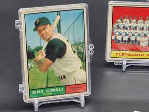 lot 73 image: 40 Assorted 1961 Topps Baseball Cards in (4) ten Card Count Plastic Holders