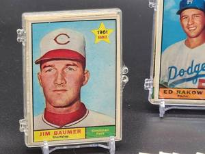 lot 85 image: 40 Assorted 1961 Topps Baseball Cards in (4) ten Card Count Plastic Holders