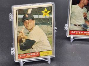 lot 106 image: 40 Assorted 1961 Topps Baseball Cards in (4) ten Card Count Plastic Holders