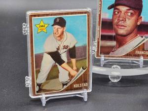 lot 145 image: (30) Assorted 1962 Topps Baseball Cards in (3) ten count Plastic Card Holders