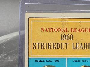 lot 113 image: 1961 Topps Sandy Koufax  Don Drysdale Baseball Card #49
