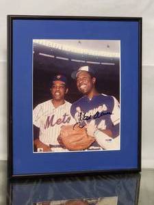 lot 156 image: Autographed Photo By Hall of Famer Greats  Willie Mays & Hank Aaron with COA