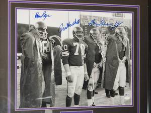 lot 153 image: Awesome Framed Photo Autographed Minnesota Vikings Purple People Eaters Defenseman No COA