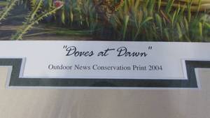 lot 31 image: Outdoor News Doves At Dawn Print