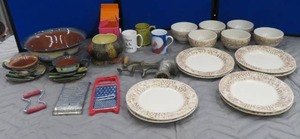 lot 93 image: PLATES, BOWLS, CUPS AND MORE
