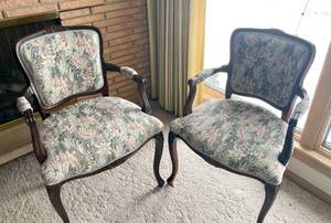 Set of 2 Najarian Louis XV Style Accent Armchairs