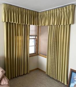 Vintage Picture Window Green Window Curtains