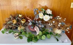 Various Artificial Potted Flower Arrangements