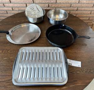 Kitchen Cookware Lot with Cast Iron Pan