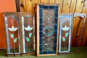 Lot of Antique Stained Glass Windows