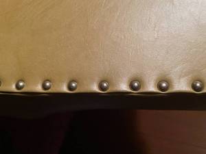 Vintage Green Faux Leather Studded Swivel Chair