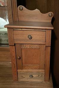 Antique Gentlemans Washstand Dresser with Beveled Mirror