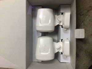 lot 21 image: Ring White Smart Lighting Motion Activated Outdoor Integrated LED Spot Light Battery 2-Pack with Smart Lighting Bridge White