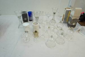 lot 108 image: glass candleholders