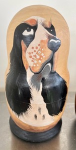 lot 62 image: Canine Painted Nesting Dolls