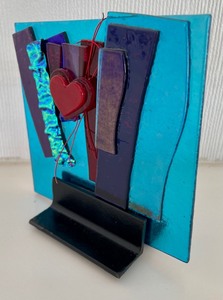lot 86 image: Whimsical Art Glass Tile by Alicia Kelemen